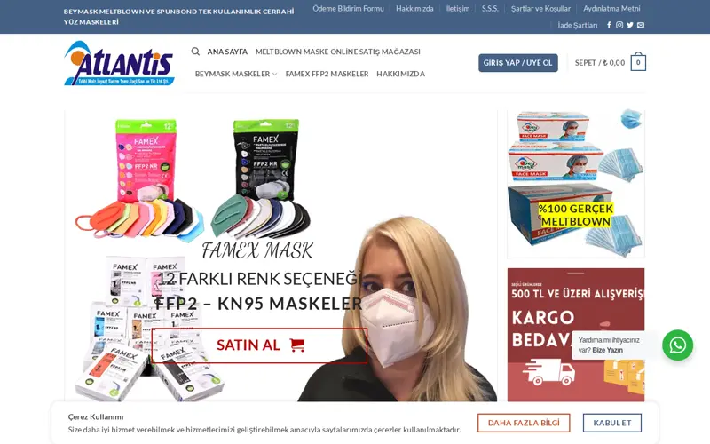 Atlantis Tıbbi Mağaza ana sayfası